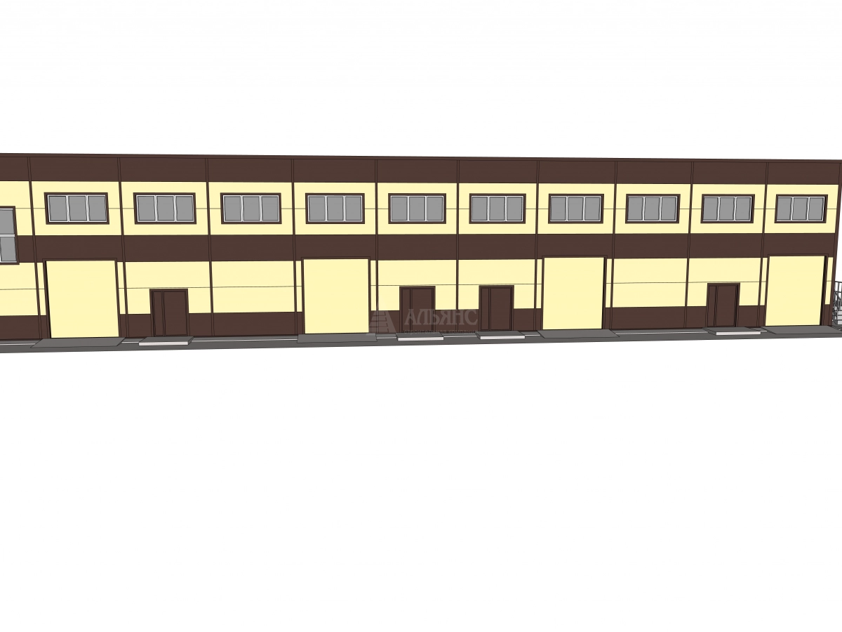 3D визуализация Проект ангара-склада из сэндвич-панелей - фото 6