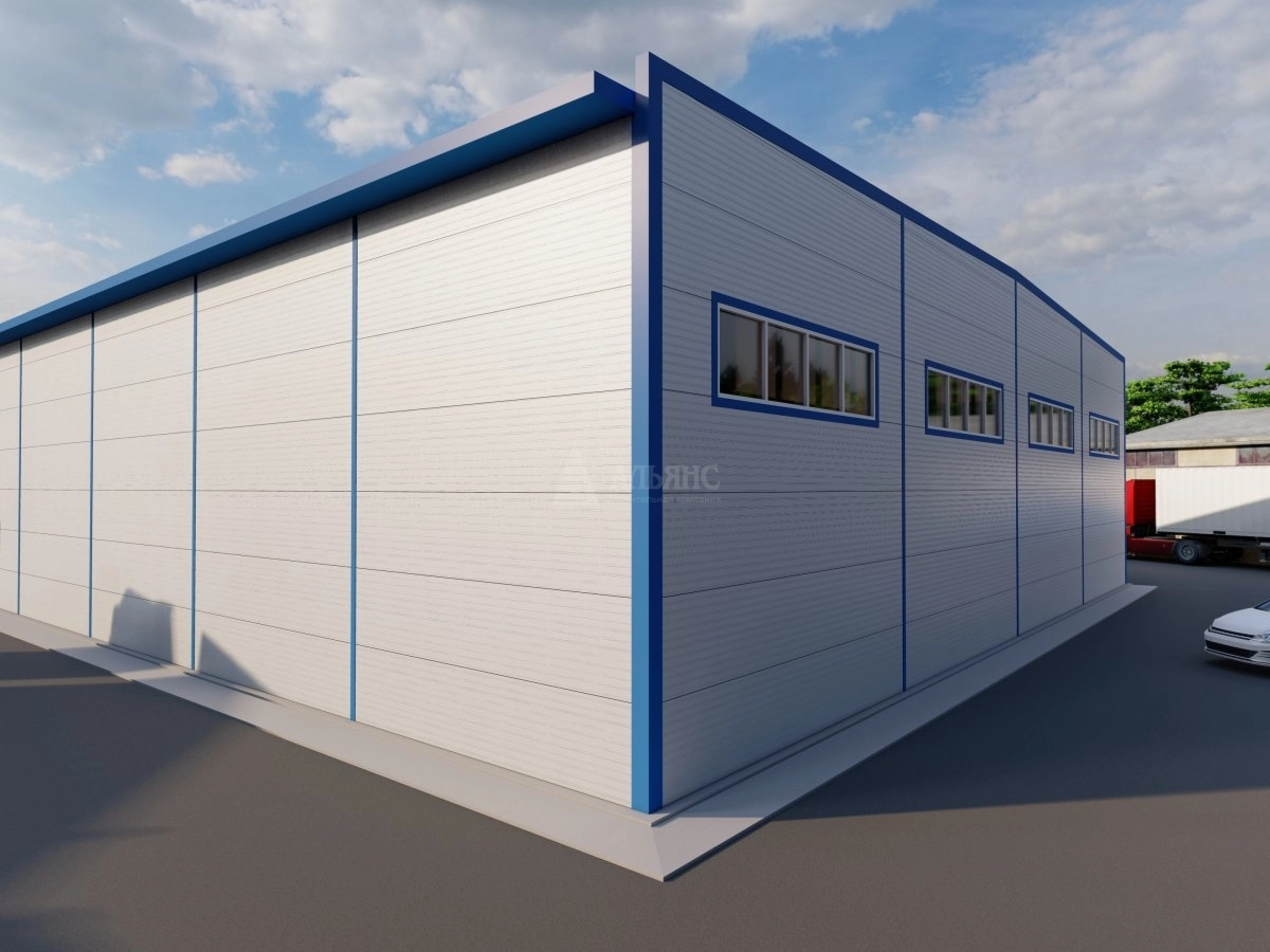 3D визуализация Проект СТО из сэндвич-панелей - фото 4