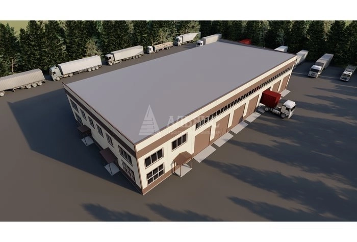 3D визуализация Здание АБК и СТО для фур - фото 5