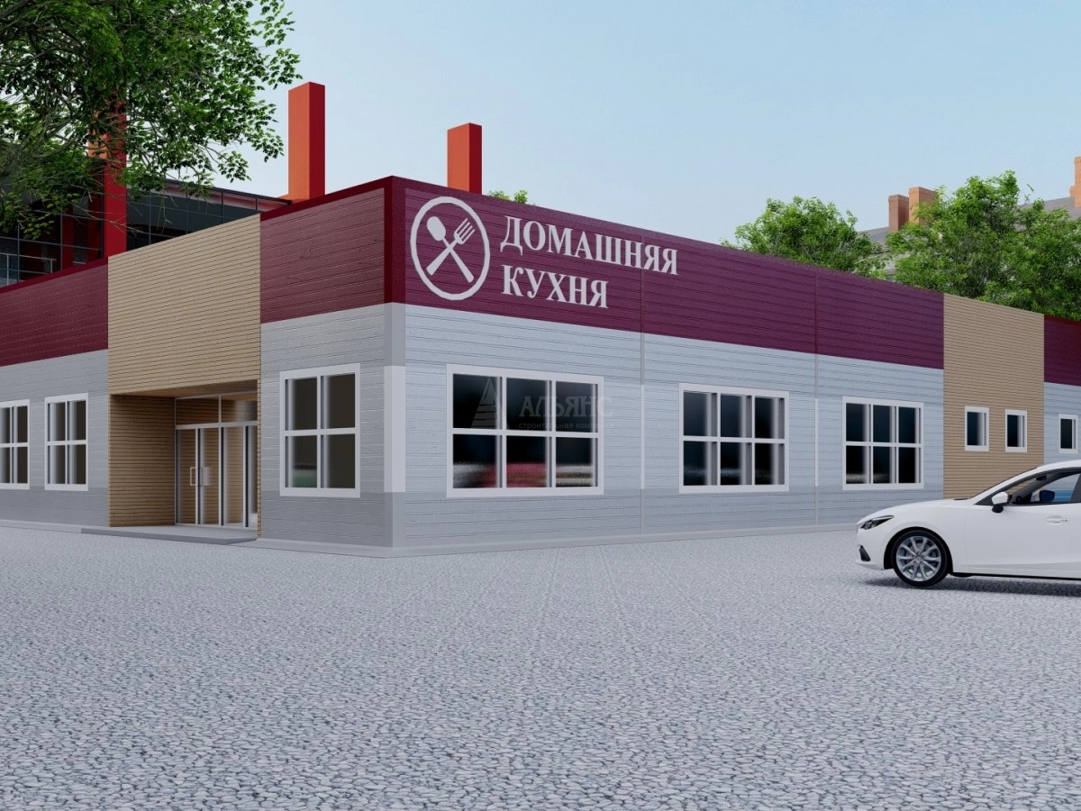 3D визуализация Столовая из сэндвич-панелей - фото 1