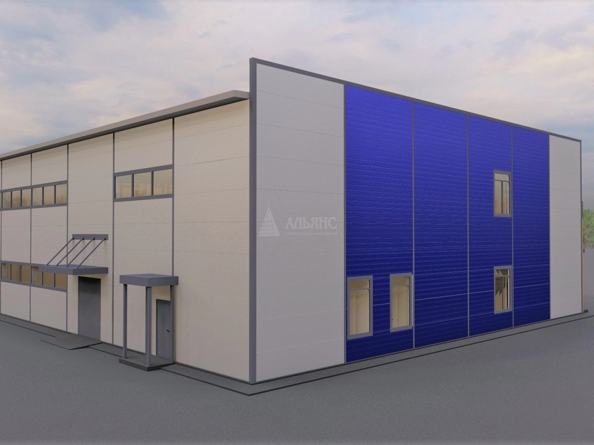 3D визуализация Торговый центр из сэндвич-панелей - фото 3